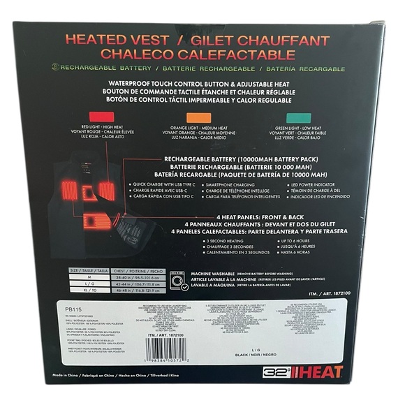 32° HEAT Rechargeable Heated Vest – Large (L/G) - Picture 3 of 8